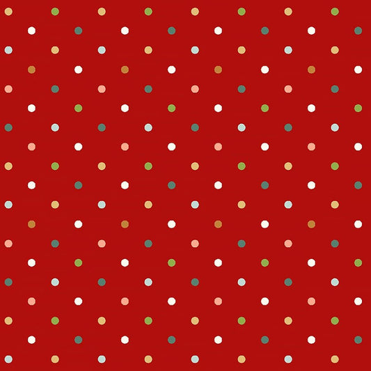 Peppermint & Pine Dots Red - Marcus Fabrics from Fort Worth Fabric Studio