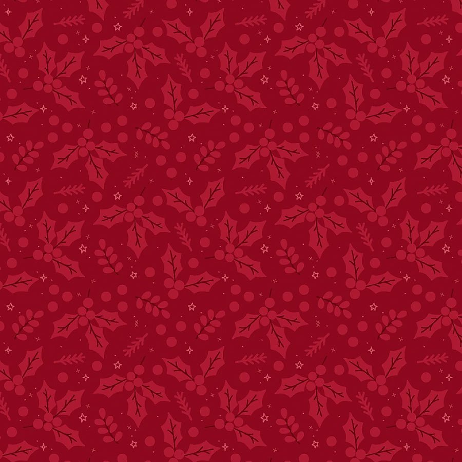 Peppermint & Pine Holly Crimson - Marcus Fabrics from Fort Worth Fabric Studio