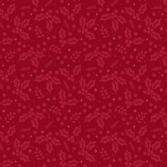 Peppermint & Pine Holly Crimson - Marcus Fabrics from Fort Worth Fabric Studio