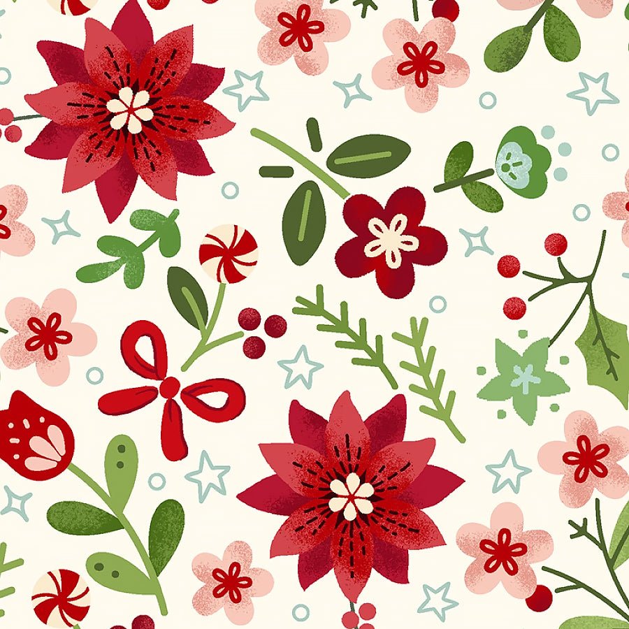 Peppermint & Pine Winter Folk Multi – Remnant 30″ × 44″