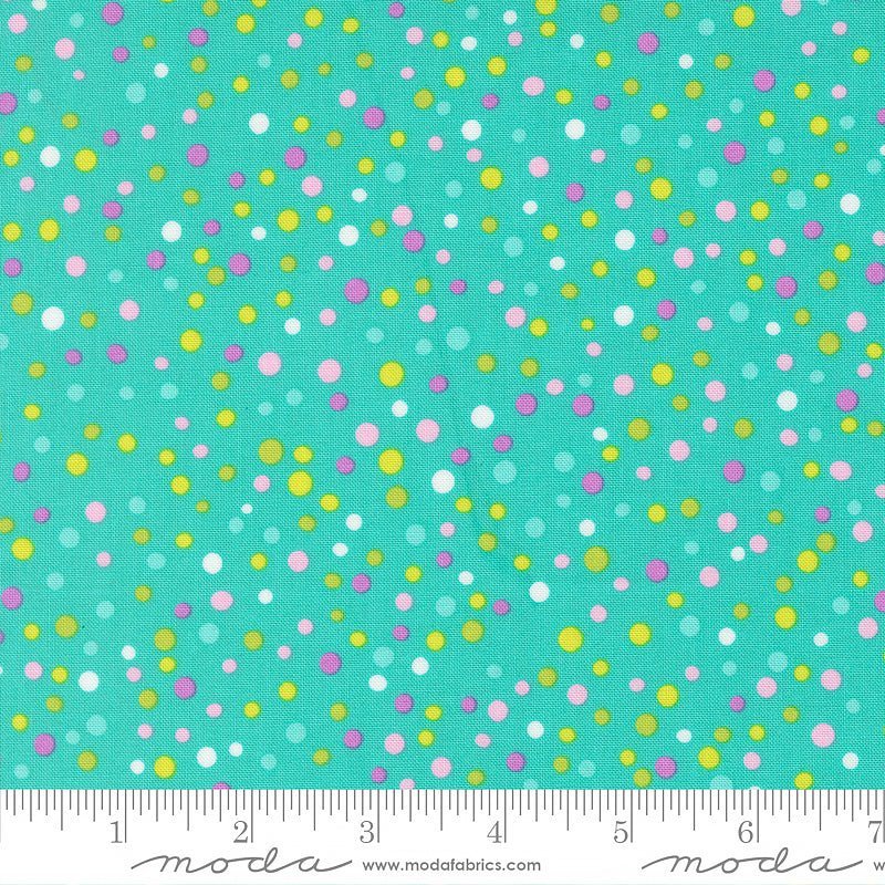 Pick Me! Little Dot Aqua – Remnant 18" × 44" - Moda from Fort Worth Fabric Studio