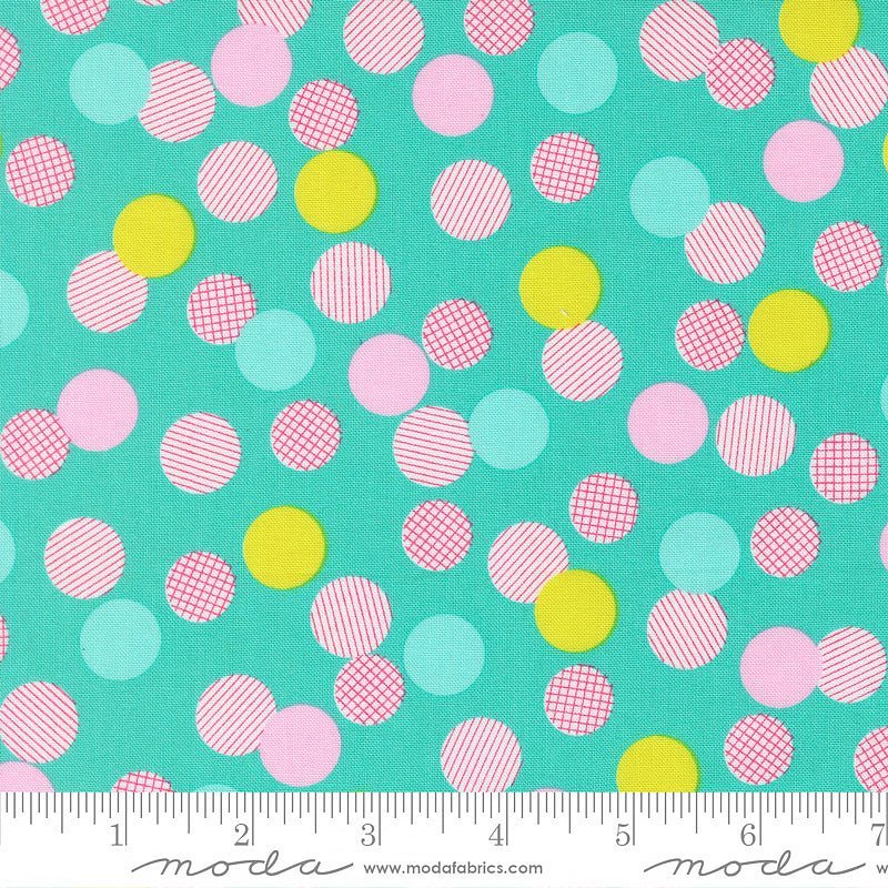 Pick Me! Playful Dot Aqua – Remnant 25″ × 44″ - Moda from Fort Worth Fabric Studio