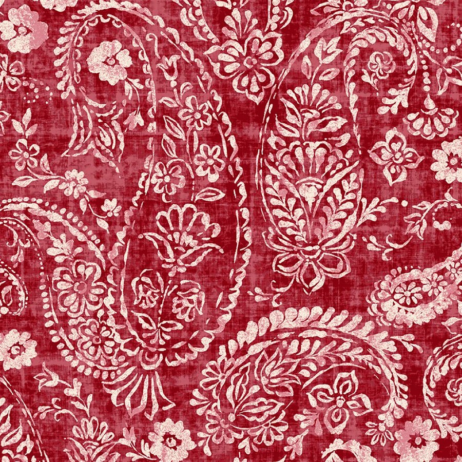 Pieces of America Paisley Ruby - Studio E from Fort Worth Fabric Studio