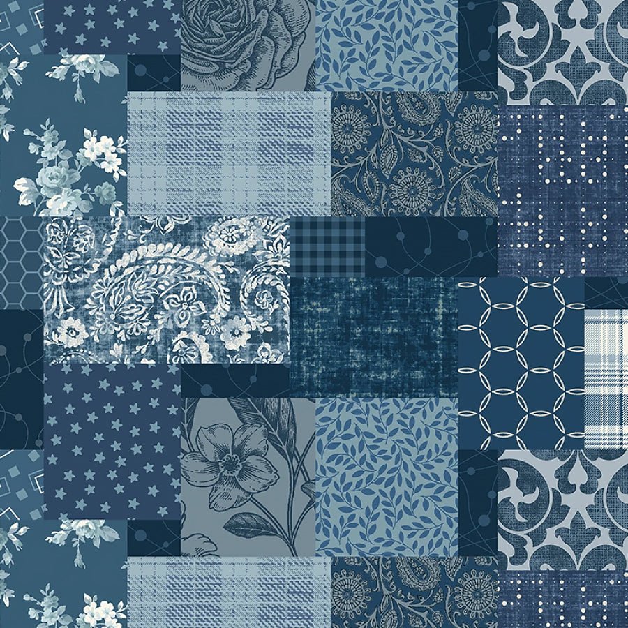 Pieces of America Patchwork Blue - Studio E from Fort Worth Fabric Studio