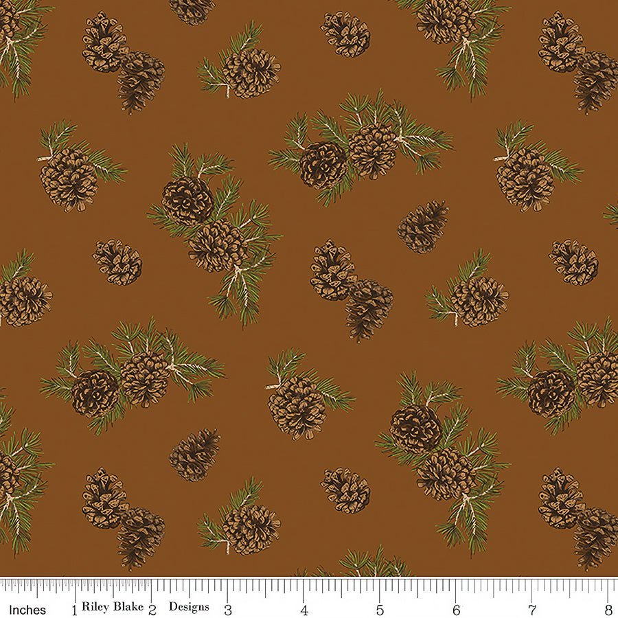 Pine Grove Pinecones Brown – Remnant 35″ × 44″ - Riley Blake from Fort Worth Fabric Studio