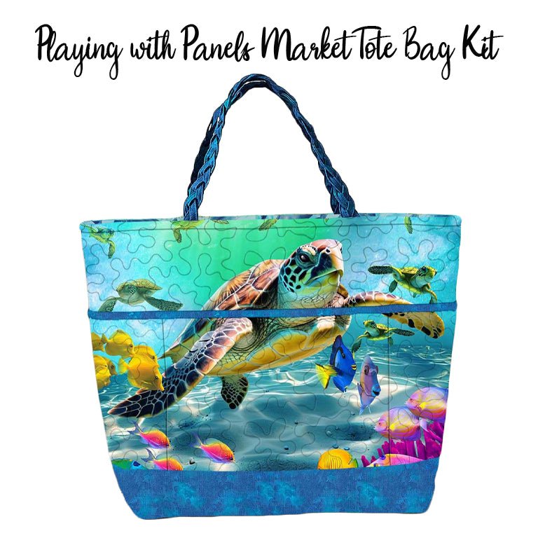 Playing with Panels Market Tote Bag Kit with Underwater Paradise from Timeless Treasures - Timeless Treasures from Fort Worth Fabric Studio