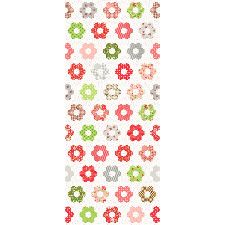 Poinsettia & Pear 24" X 60" Cheater Panel Cloud - Moda from Fort Worth Fabric Studio