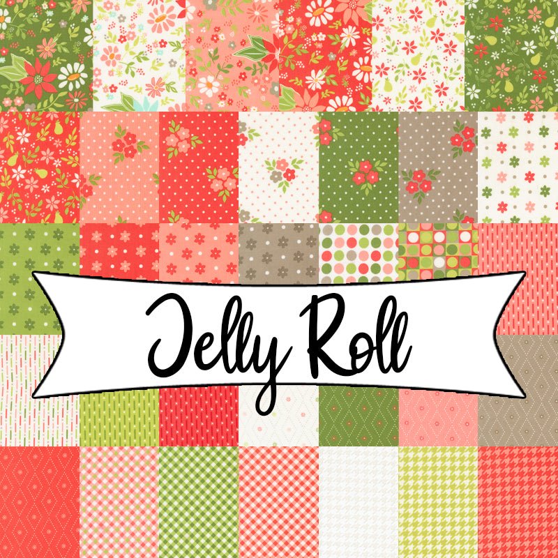 Poinsettia & Pear Jelly Roll - Moda from Fort Worth Fabric Studio