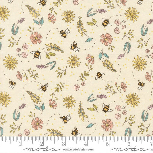 Pollinators Bee Florals Cloud - Moda from Fort Worth Fabric Studio