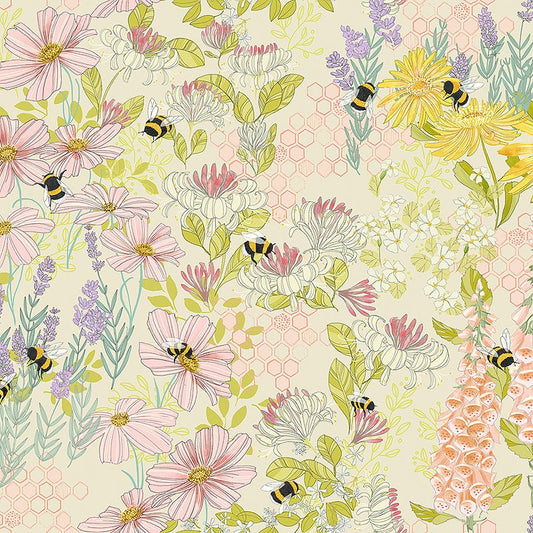 Pollinators Bee Garden Cloud - Moda from Fort Worth Fabric Studio