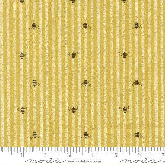 Pollinators Bee Stripes Golden - Moda from Fort Worth Fabric Studio