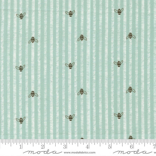 Pollinators Bee Stripes Stream - Moda from Fort Worth Fabric Studio