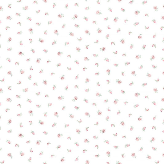 Pretty in Pink Rosebuds Buds - Timeless Treasures from Fort Worth Fabric Studio