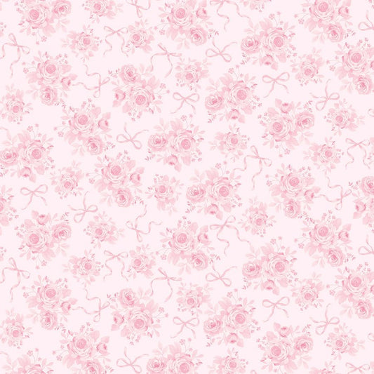Pretty in Pink Tonal Rose Bouquets Pink - Timeless Treasures from Fort Worth Fabric Studio