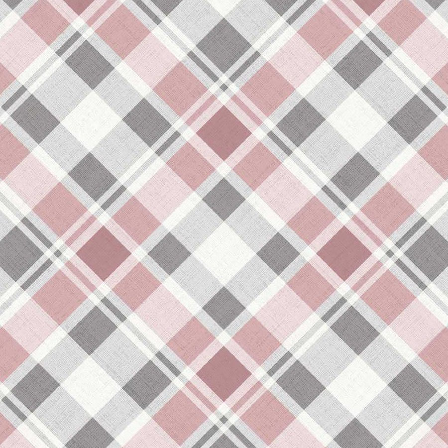 Pretty Scary Bias Plaid Rose – Remnant 19″ × 44″
