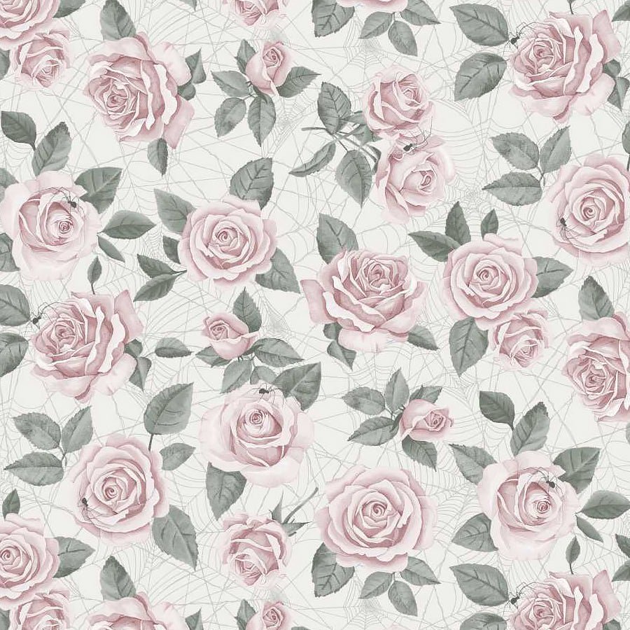 Pretty Scary Floral Toss Rose - Studio E from Fort Worth Fabric Studio