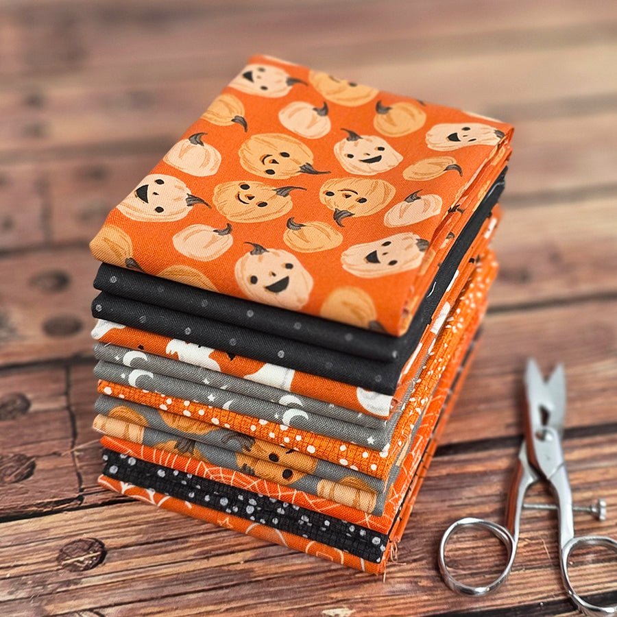 Pumpkin Business – FWFS Exclusive 9 Piece Fat Quarter Bundle - Fort Worth Fabric Studio from Fort Worth Fabric Studio
