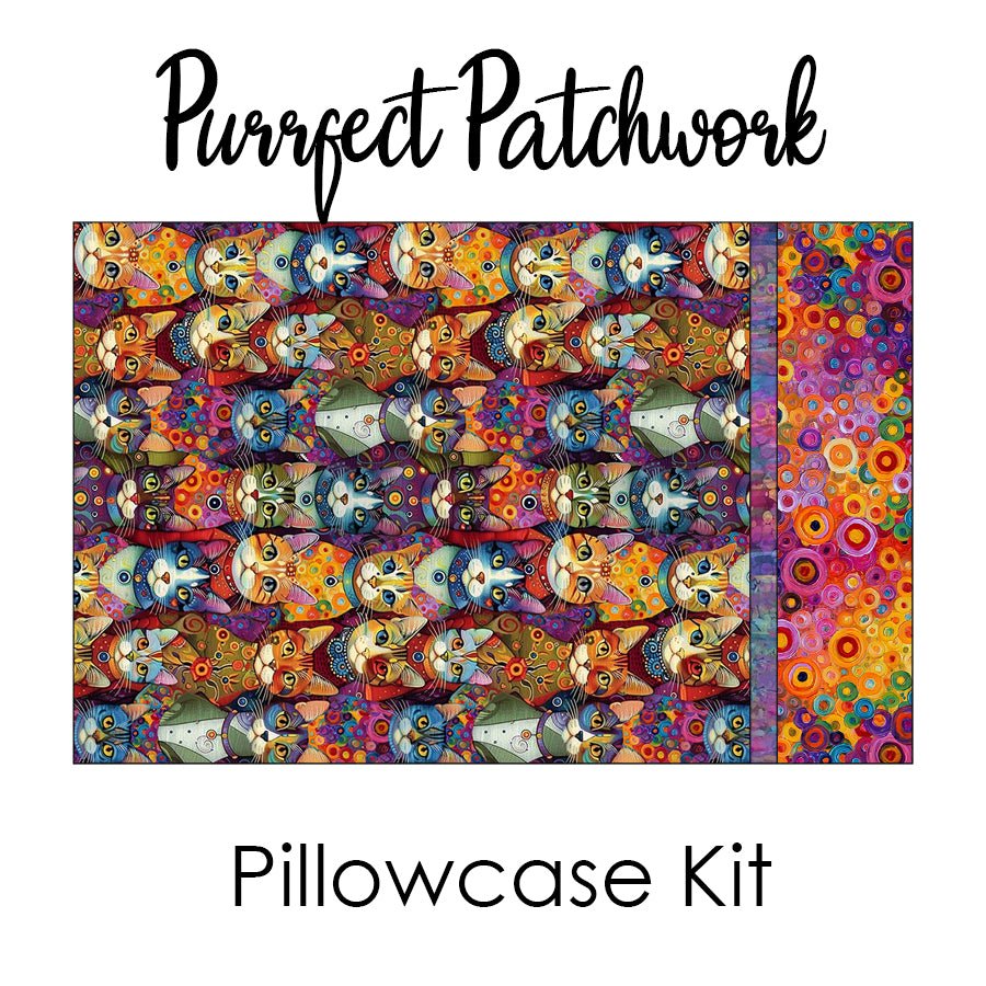 Purrfect Patchwork Pillowcase Kit from Timeless Treasures - Timeless Treasures from Fort Worth Fabric Studio