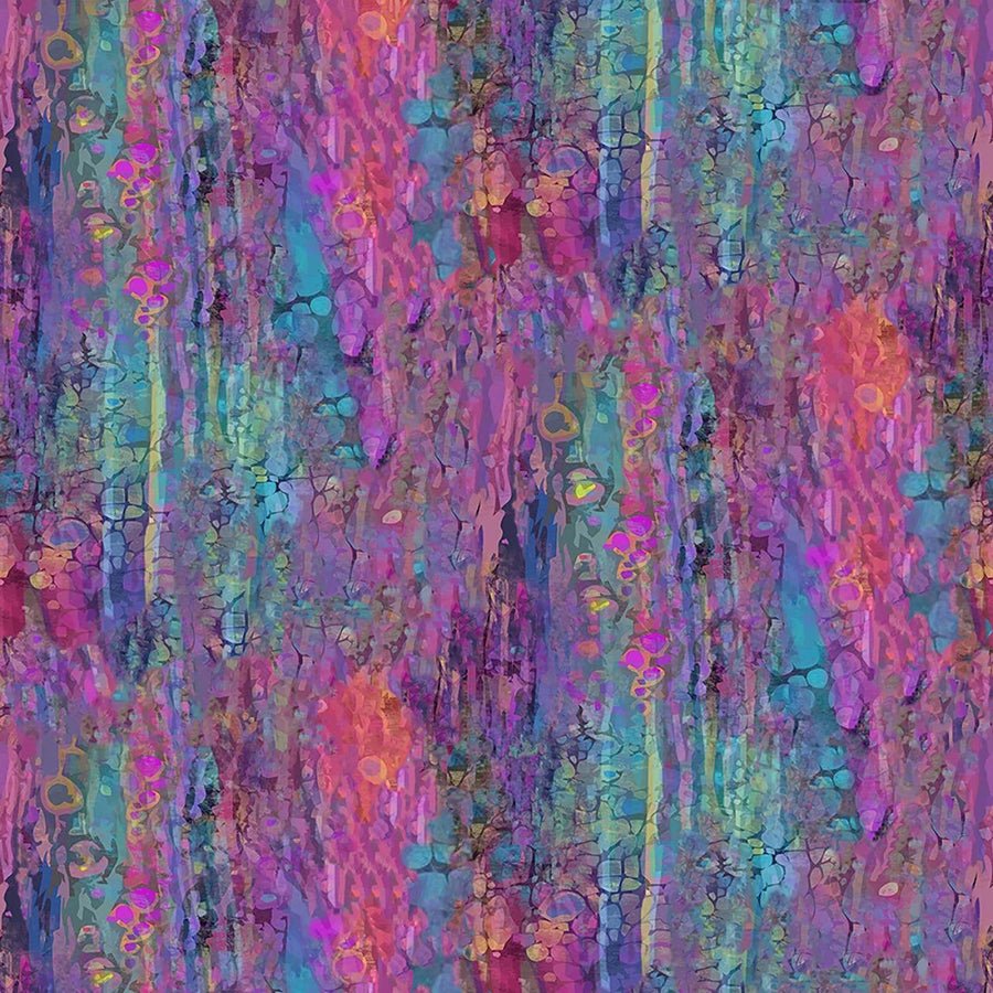 Purrfect Patchwork Water Painted Tile Texture Multi - Timeless Treasures from Fort Worth Fabric Studio