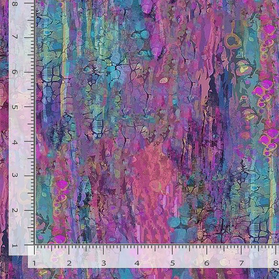 Purrfect Patchwork Water Painted Tile Texture Multi - Timeless Treasures from Fort Worth Fabric Studio