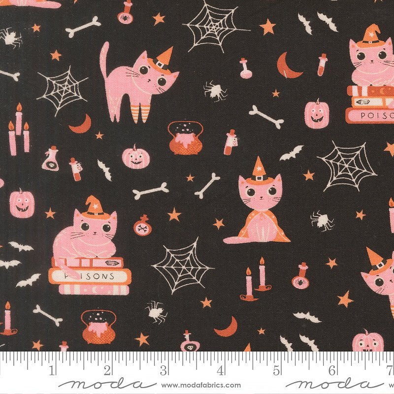 Purrs & Boos Cats Black Cat - Moda from Fort Worth Fabric Studio