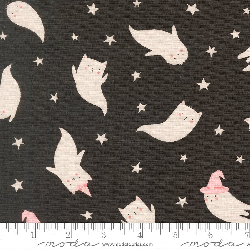Purrs & Boos Ghosts Black Cat - Moda from Fort Worth Fabric Studio