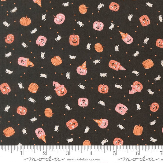 Purrs & Boos Pumpkins & Spiders Black Cat - Moda from Fort Worth Fabric Studio