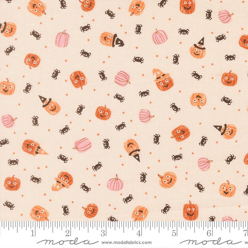 Purrs & Boos Pumpkins & Spiders Moonbeam – Remnant 32″ × 44″