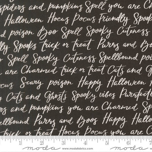 Purrs & Boos Text & Words Black Cat - Moda from Fort Worth Fabric Studio