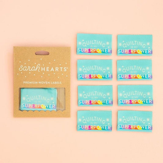 Quilting Is My Superpower Sew In Labels by Sarah Hearts - Sarah Hearts from Fort Worth Fabric Studio