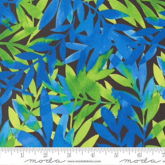 Radiant Leaves Midnight – Remnant 17" × 44" - Moda from Fort Worth Fabric Studio