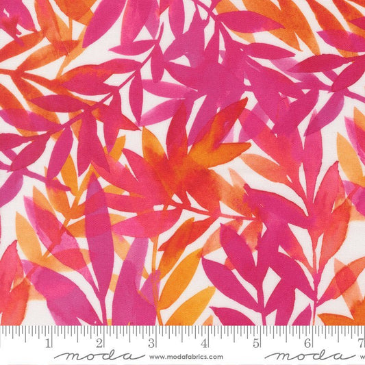 Radiant Leaves Pink – Remnant 12″ × 44″ - Moda from Fort Worth Fabric Studio