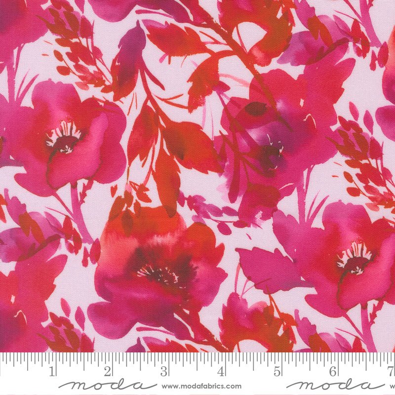 Radiant Poppies Pink – Remnant 16" × 44"