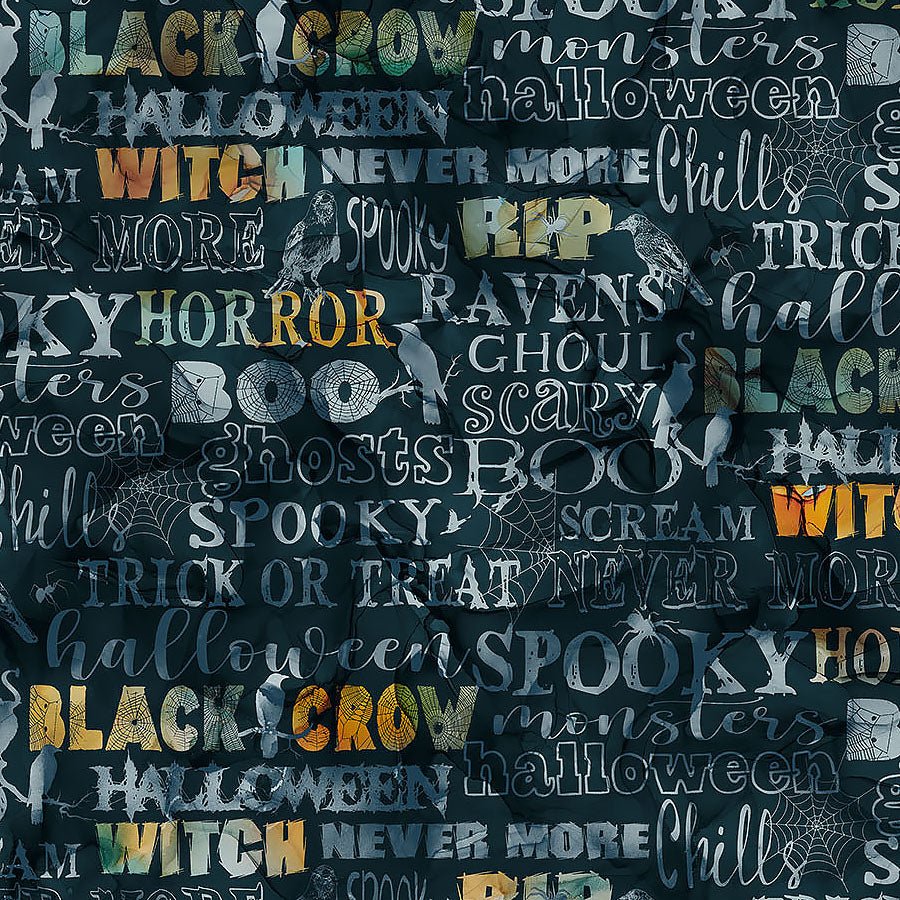 Raven's Call Words Black Multi – Remnant 34″ × 44″