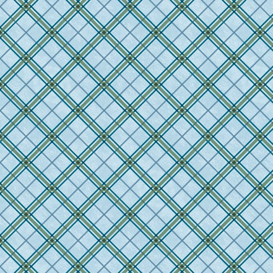Reeled In Plaid Light Blue – Remnant 10″ × 44″ - Wilmington Prints from Fort Worth Fabric Studio