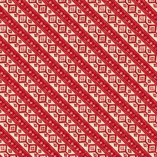 Riders on the Range Diagonal Stripe Red - Wilmington Prints from Fort Worth Fabric Studio