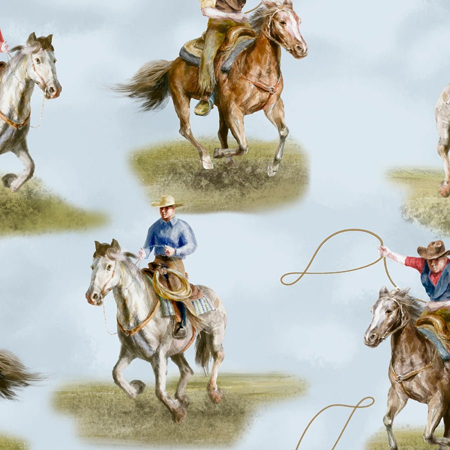 Riders on the Range Riders Blue – Remnant 20″ × 44″