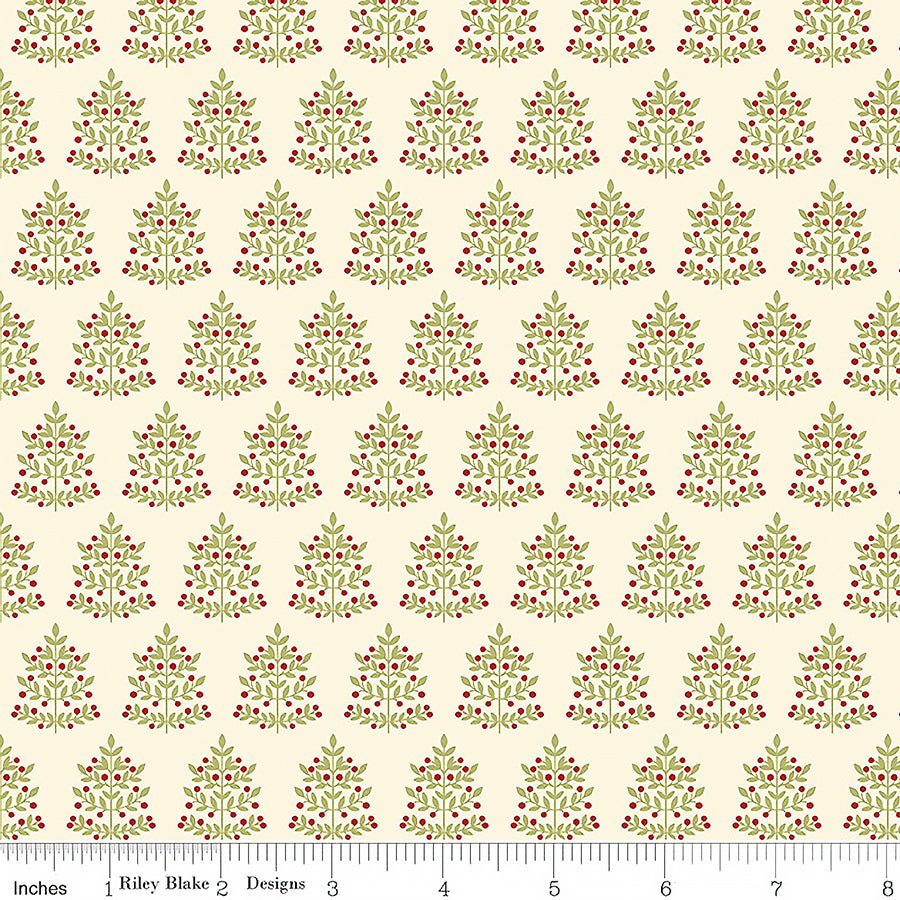 Riley Blake Glisten Trees Eggnog 1 Yard Cut 1 Yard Cut by Riley Blake