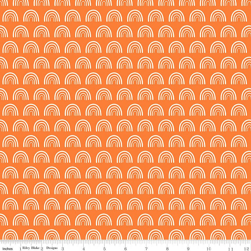Riley Blake Two by Two Chasing Rainbows Orange 1 Yard Cut - Riley Blake from Fort Worth Fabric Studio