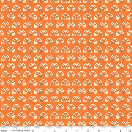 Riley Blake Two by Two Chasing Rainbows Orange 1 Yard Cut - Riley Blake from Fort Worth Fabric Studio