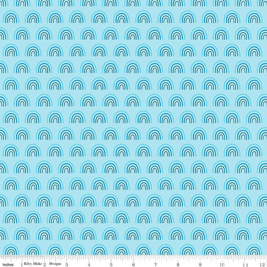 Riley Blake Two by Two Chasing Rainbows Sky 1 Yard Cut - Riley Blake from Fort Worth Fabric Studio