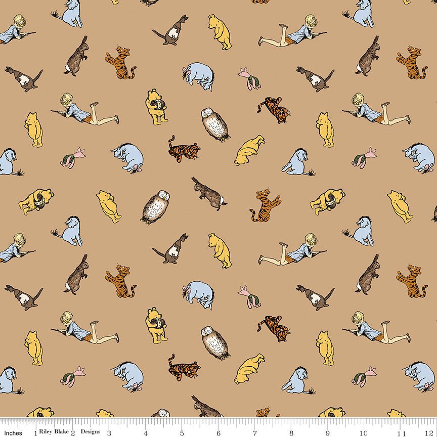 Riley Blake Winnie the Pooh Characters Brown 1 Yard Cut - Riley Blake from Fort Worth Fabric Studio