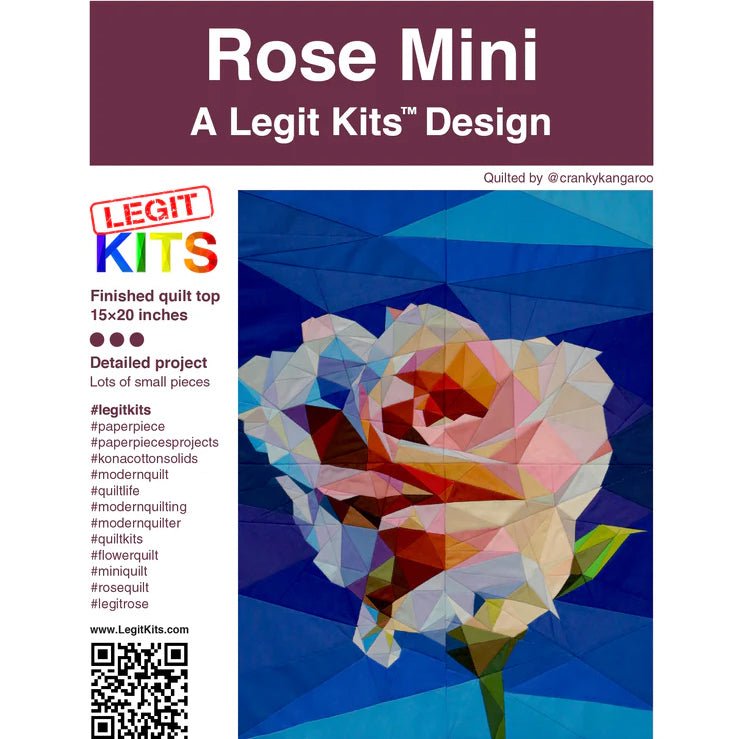 Rose Mini Foundation Paper Pieced Quilt Pattern by Legit Kits Design - Legit Kits Design from Fort Worth Fabric Studio