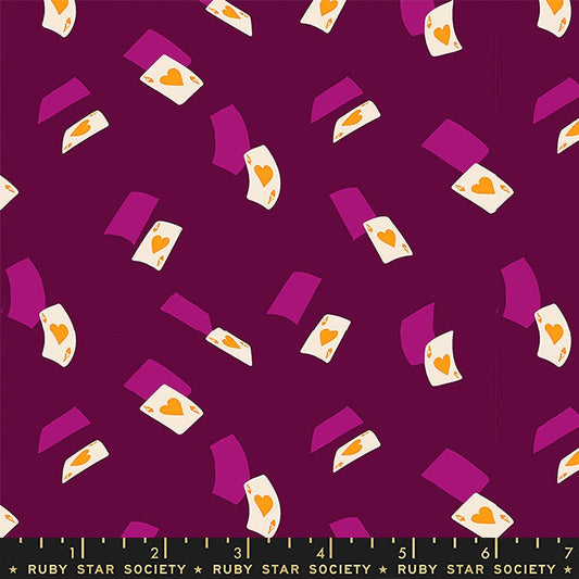 Ruby Star Hello Alice Falling Aces Purple Violet 1 Yard Cut - Ruby Star Society from Fort Worth Fabric Studio
