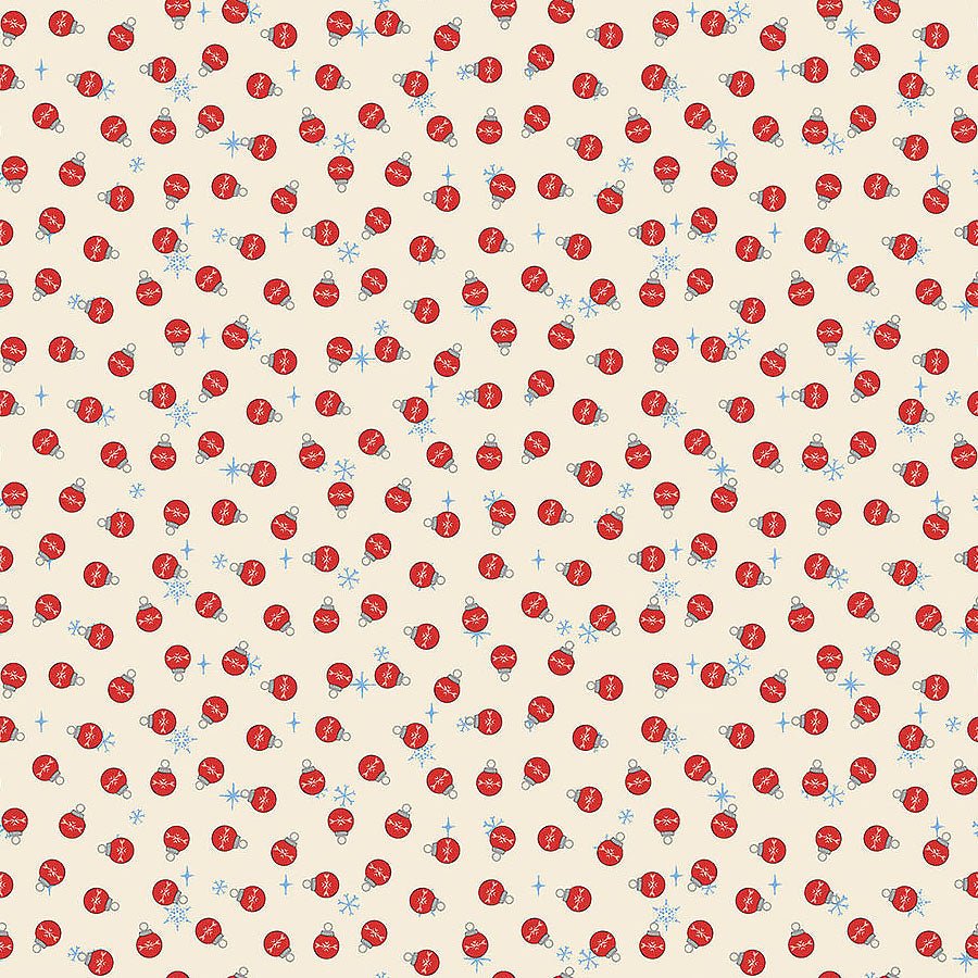 Rudolph The Red - Nosed Reindeer Bauble Dot Cream - Northcott from Fort Worth Fabric Studio