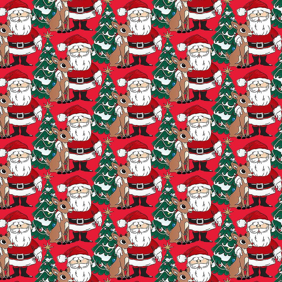 Rudolph The Red - Nosed Reindeer Santa Red - Northcott from Fort Worth Fabric Studio