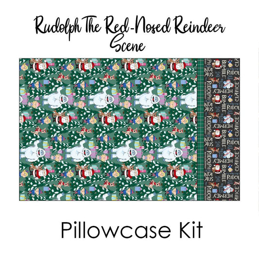 Rudolph The Red - Nosed Reindeer Scene Pillowcase Kit from Northcott - Northcott from Fort Worth Fabric Studio
