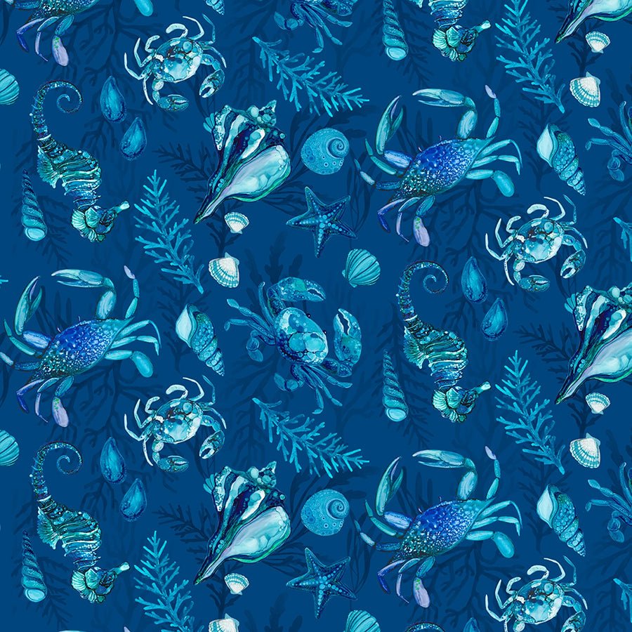 Sapphire Seas Large All Over Dark Blue - Wilmington Prints from Fort Worth Fabric Studio
