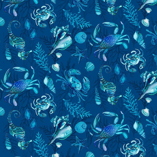 Sapphire Seas Large All Over Dark Blue - Wilmington Prints from Fort Worth Fabric Studio