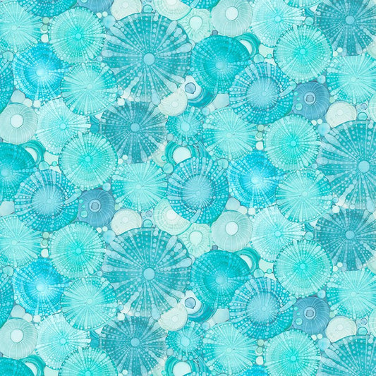 Sapphire Seas Packed Sand Dollars Teal - Wilmington Prints from Fort Worth Fabric Studio